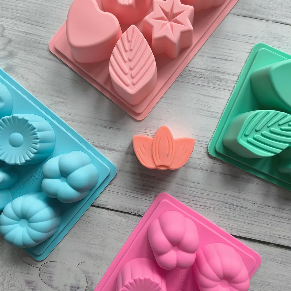 1PC silicone multiple leaf shaped soap molds DIY handicrafts suitable for kitchen cake chocolate pudding molds