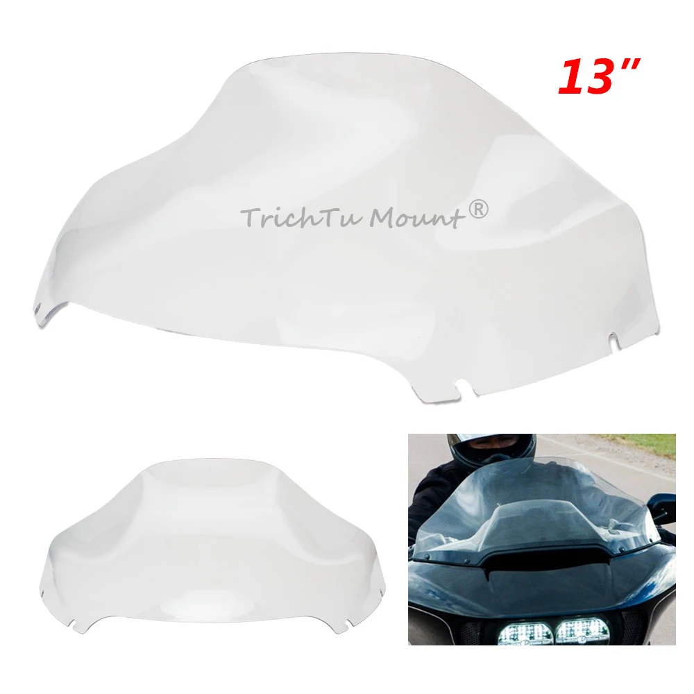 

13 Inch Motorcycle Windscreen Wind Deflector Clear Cover For Harley Road Glide Special FLTRXS FLTRT CVO ST 2015-2024 Windshield