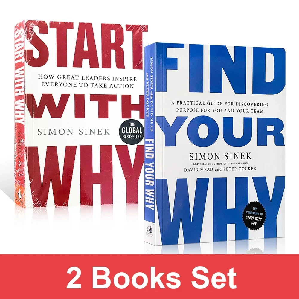 Find Your Why & Start With Why by Simon Sinek Motivational Management & Leadership Business Roman en anglais Nettoyage Paperback