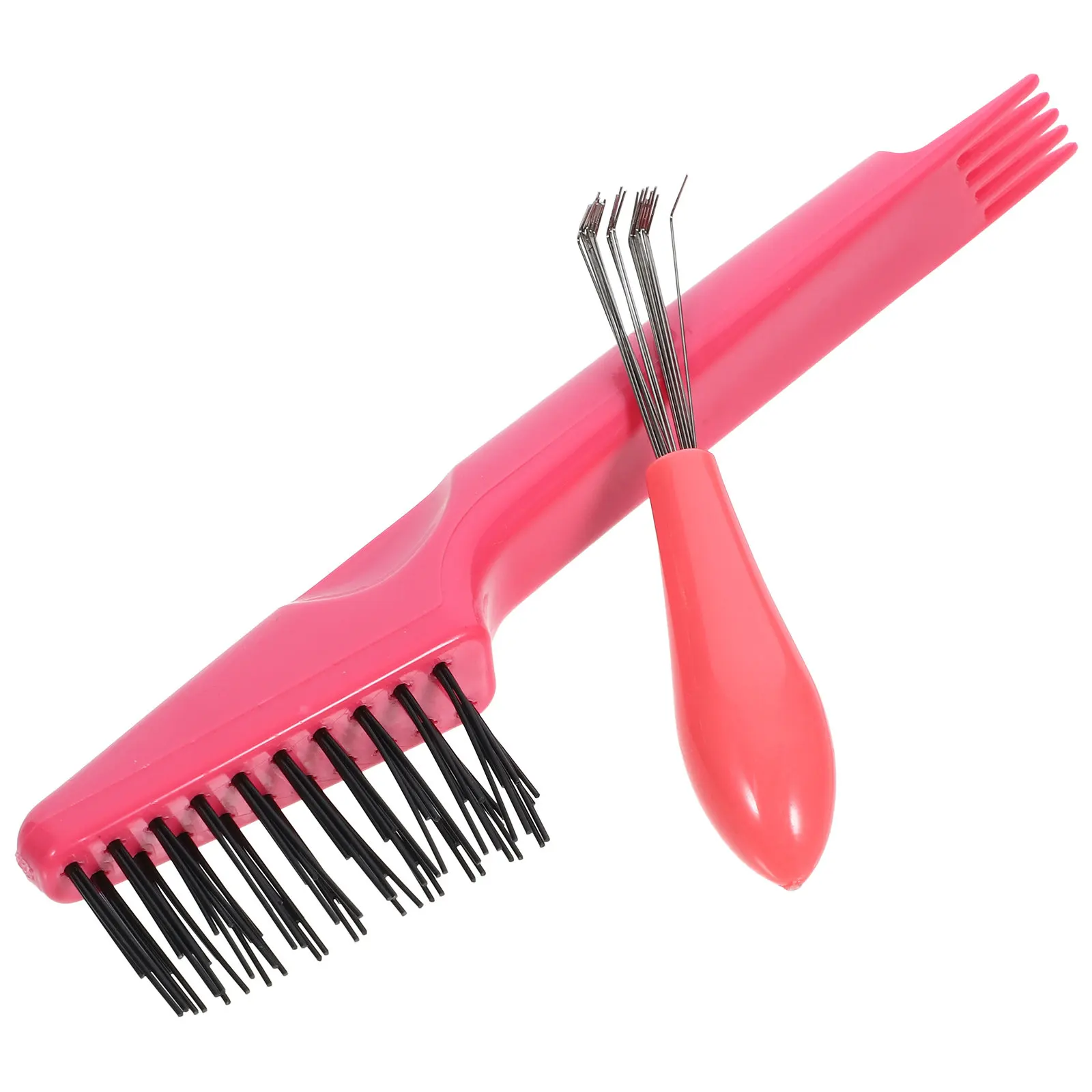 1Set Hair Brush Cleaner Comb Cleaner Brush Cleaning Tool Ergonomic Design Hair Removal Rake for Salon Home Comb Cleaning Tool