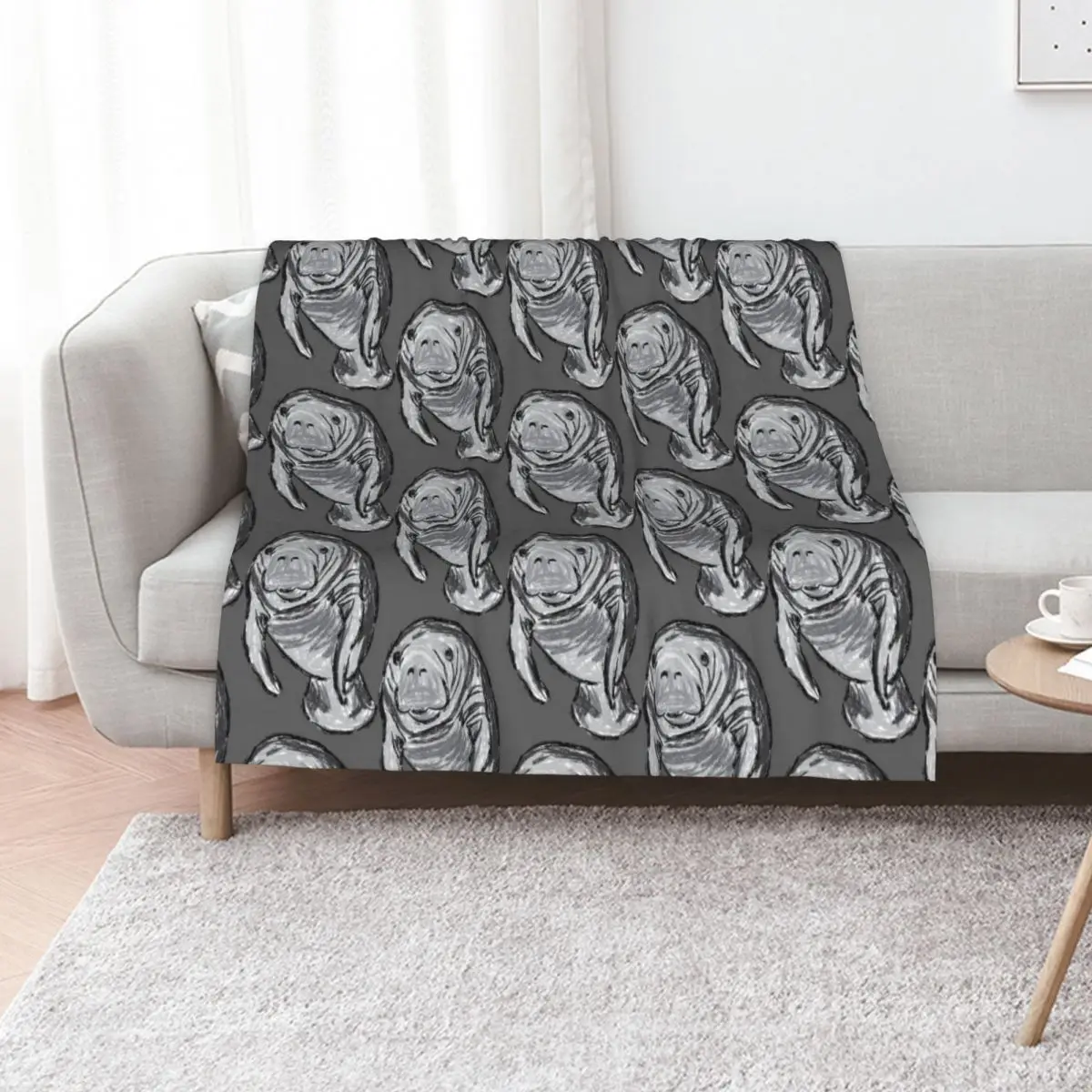 

Artwork of a Manatee Throw Blanket Polar Luxury Brand christmas gifts Sleeping Bag Blankets