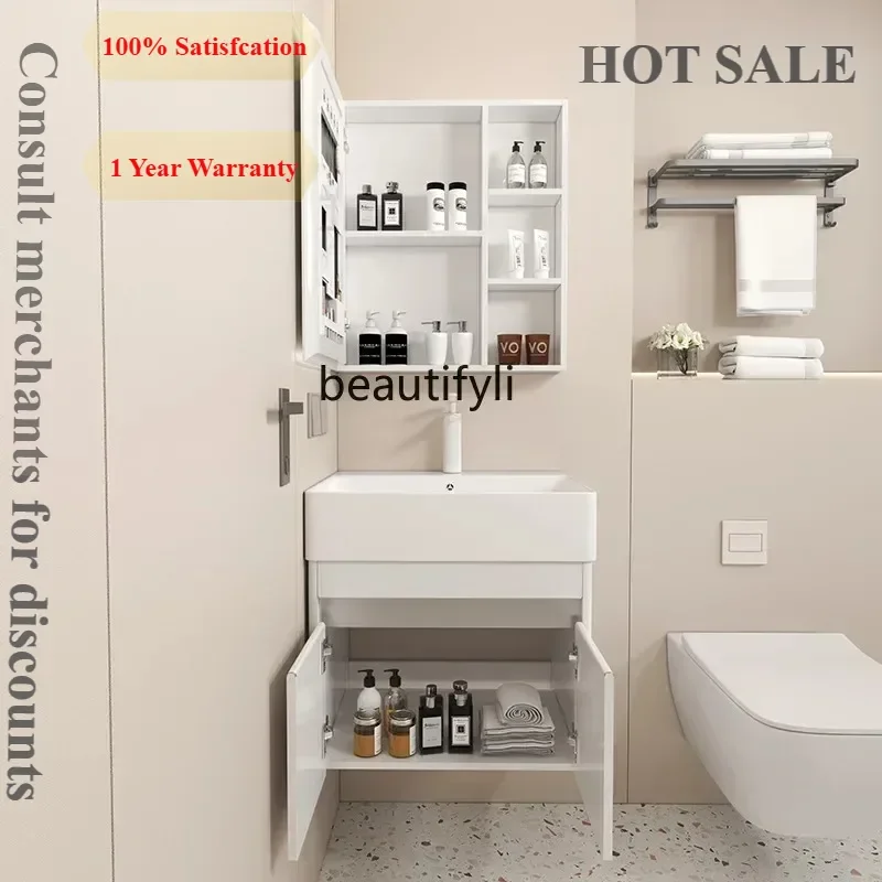 B567   Wash Basin Arc Bathroom Cabinet Rounded Corner Washstand Washbasin Cabinet Combination