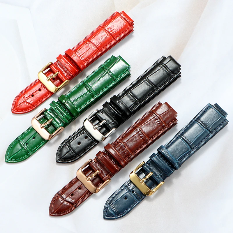 Pulseira de couro convexa BRETA 24*16MM para 1853 Tisso-t T-LADY TXL T061.717A/T061.3/T061.5 Acessórios de relógio masculino e feminino