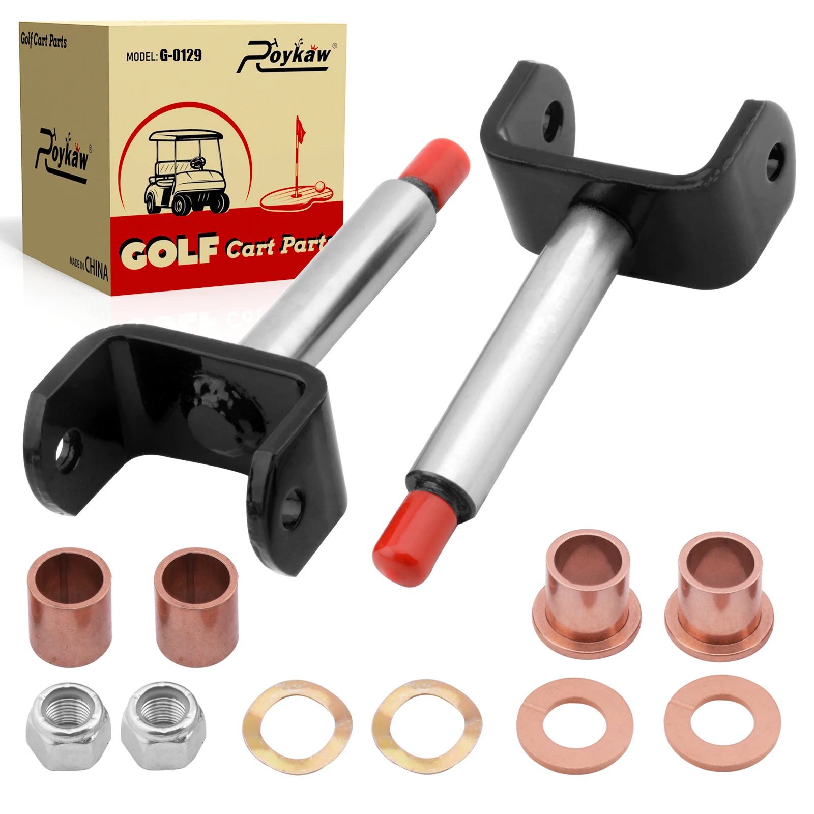 Roykaw Golf Cart Kingpin Repair Kit for Club Car DS 1981-up Gas/Electric, Replaces # 1016386/ 1010150/ 1016389/ 8067/ 7048