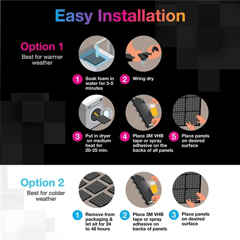 A76I-Acoustic Foam Panels, 5 Pack 30X30x5cm Mushroom Studio Wedge Tiles, Sound Panels Sound Proof Foam Panels