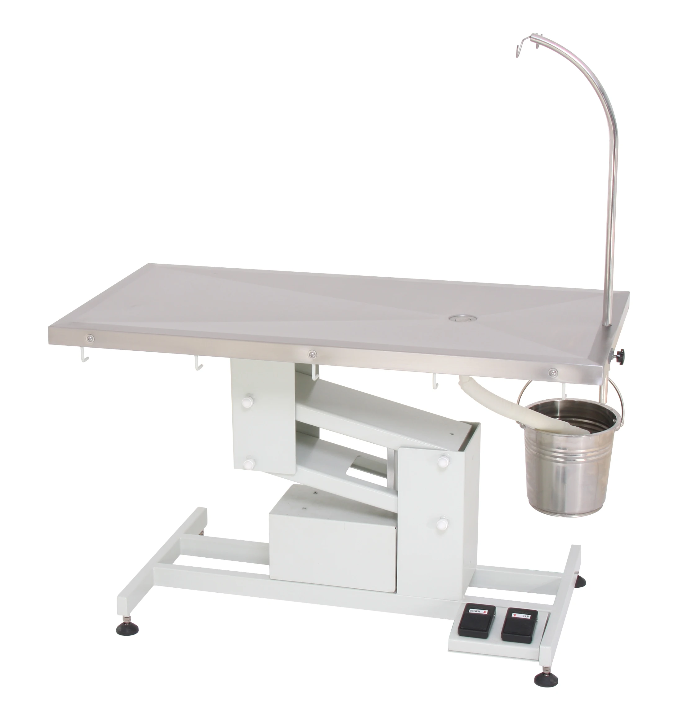 

HFMED veterinary surgical table animal operating table Electric Lifting Operation Bed stainless steel 304 tabletop with IV pole