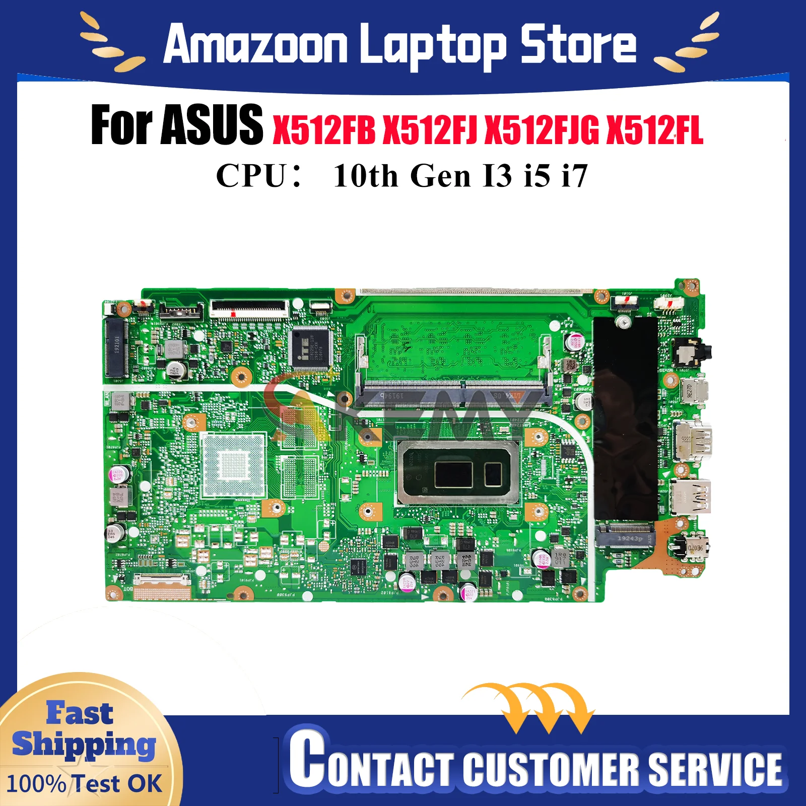 

X512FA Laptop Motherboard For ASUS VivoBook X512FF K512F X512F S512F A512F F512F X512FB V5000F V512F Mainboard 10th Gen I3 i5 i7