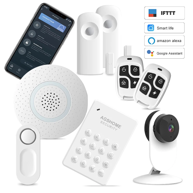 

Smart WIFI 433Mhz Wireless Security System for Complete Home and Business Security Auto Dial and Free Massage