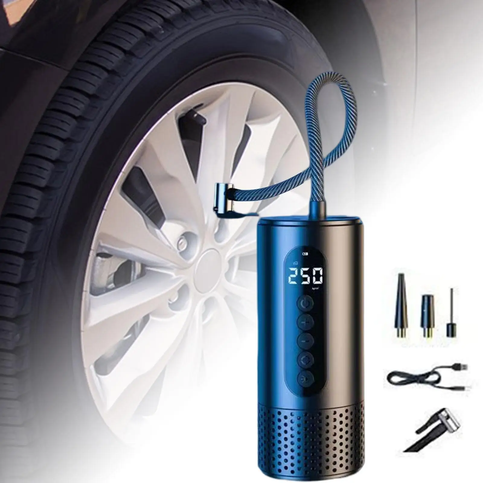 

Electric Tire Inflator Mini Air Compressor Easy Operation LCD Display