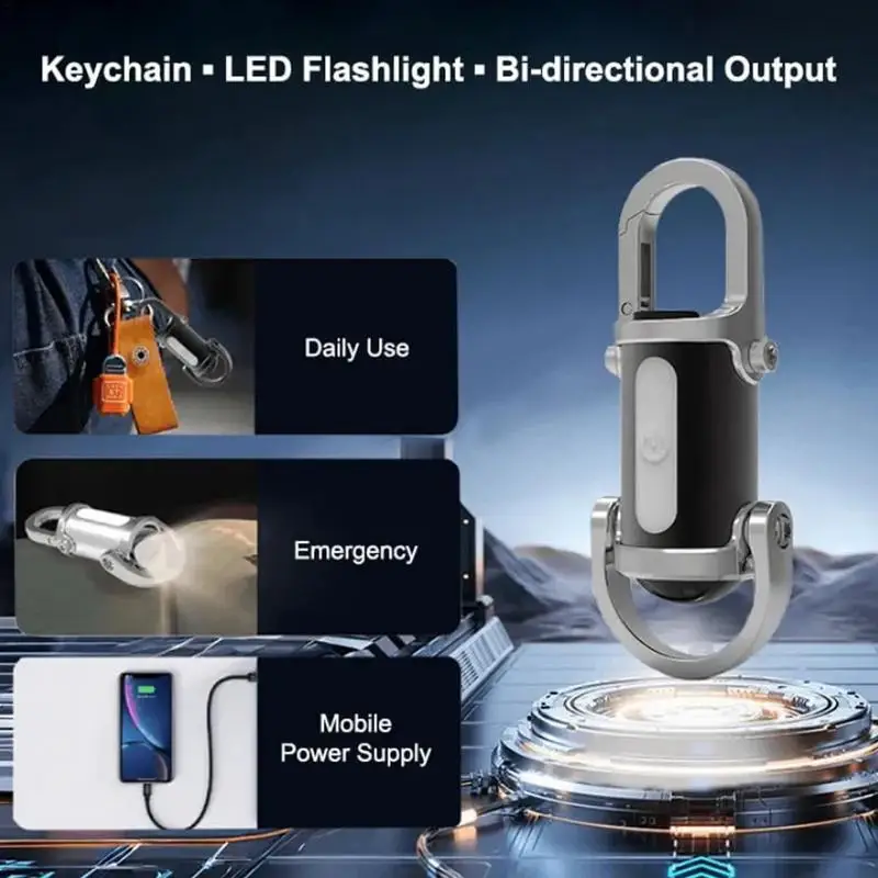 Keychain Flashlight Portable Rechargeable Pocket Lights Rechargeable Compact Pocket Light Waterproof Portable Key Ring Light for