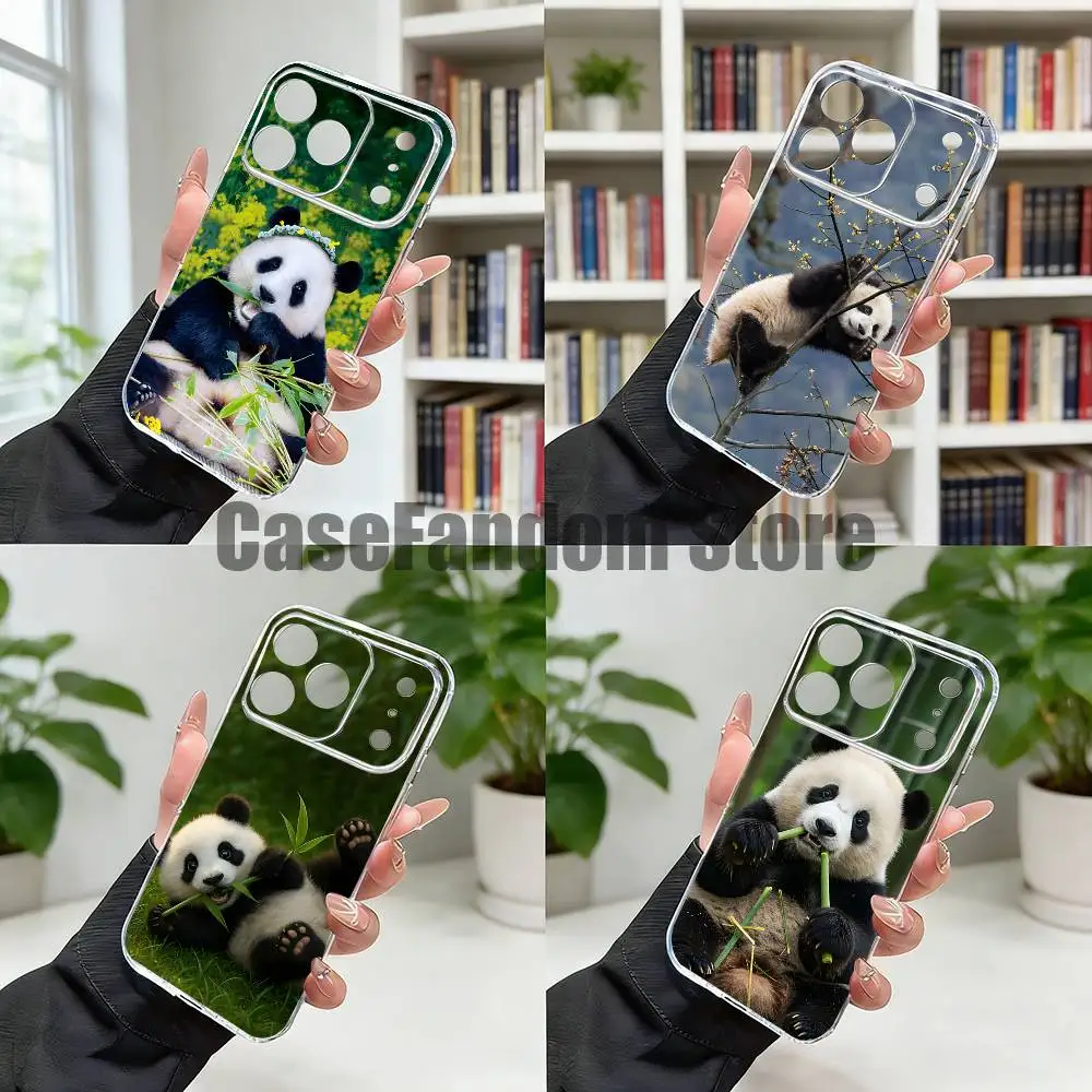 

Animal Panda Fubao Phone Case For iPhone 17,16,15,14,13,12,11 Pro,Max,Plus,X,XS,XR,SE4,E Mini Transparent Soft Cover
