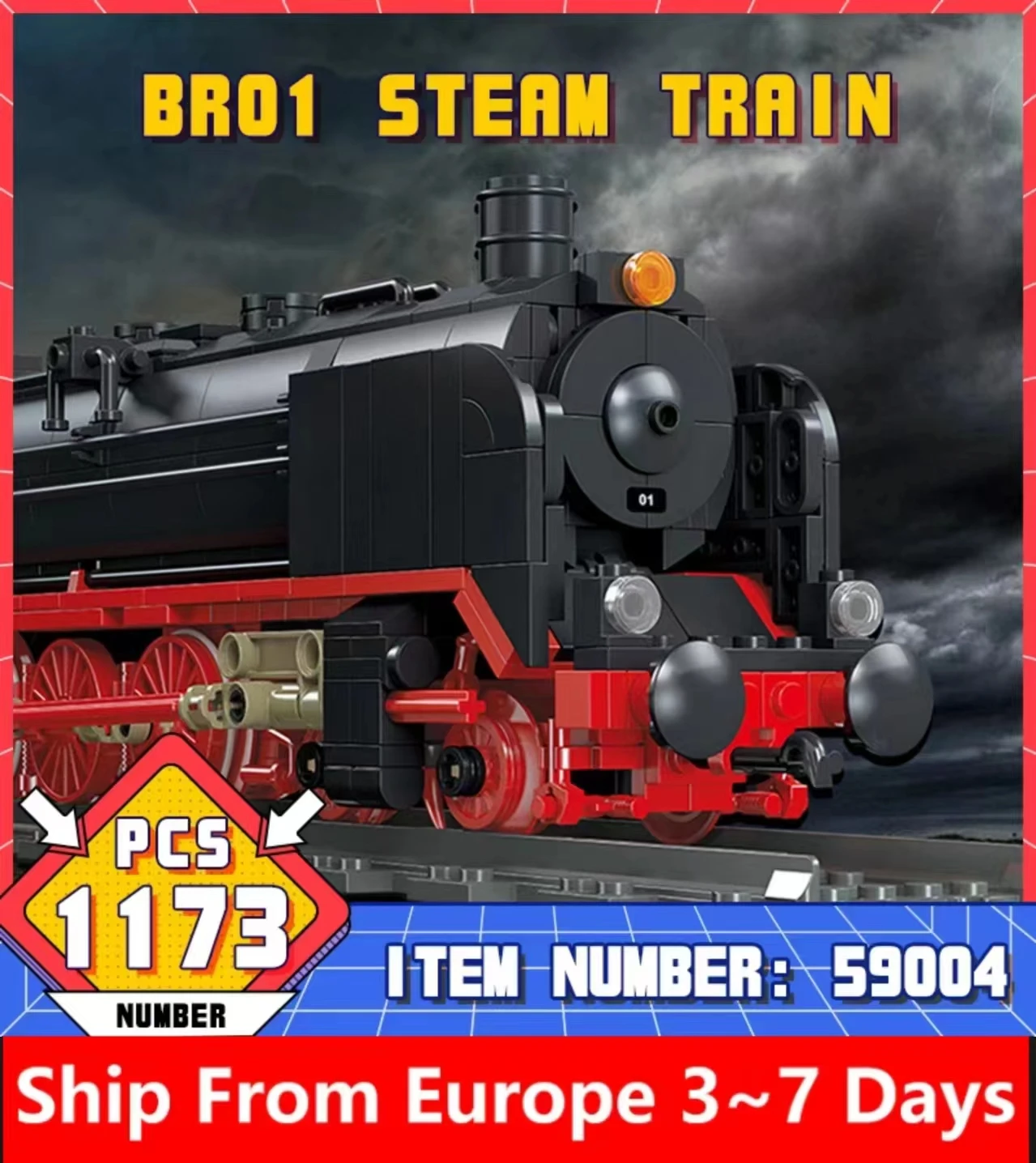 59004 BR01 Steam Simulation Train Model Building Block Train Small Particle Children's Assembly Toy Boy Adult Birthday Gifts