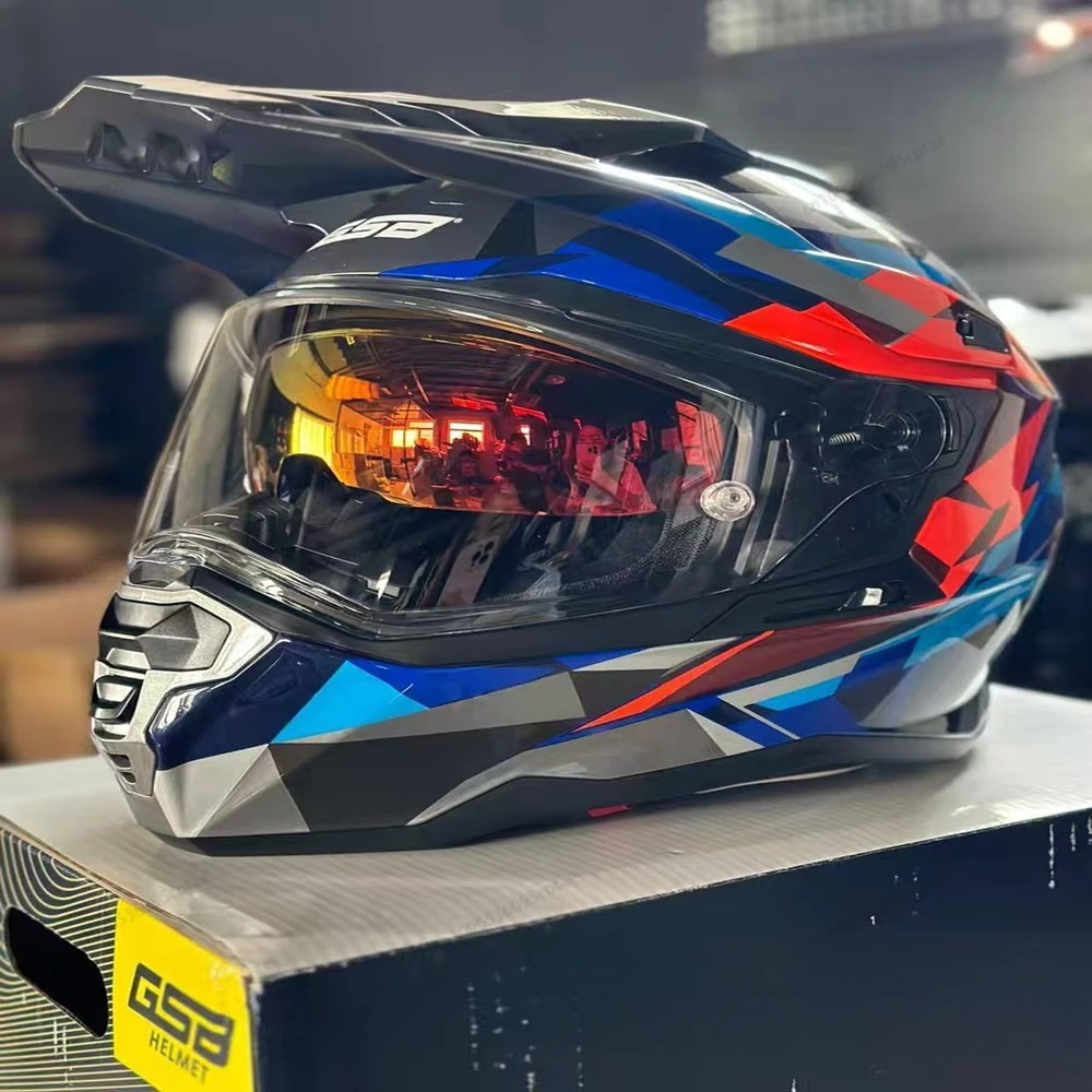 

GSB мотоциклетный шлем, мужской и женский мотоциклетный полный шлем с двойными линзами, локомотив, внедорожный шлем XP22