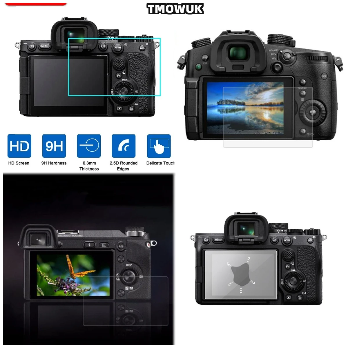 

For A7RII A7RIII A7R4 A7R4A A7SMII A7RMII A7MII A7MIII 9H Hard Tempered Glass Screen Protector HD Clear LCD Film Anti - Glare