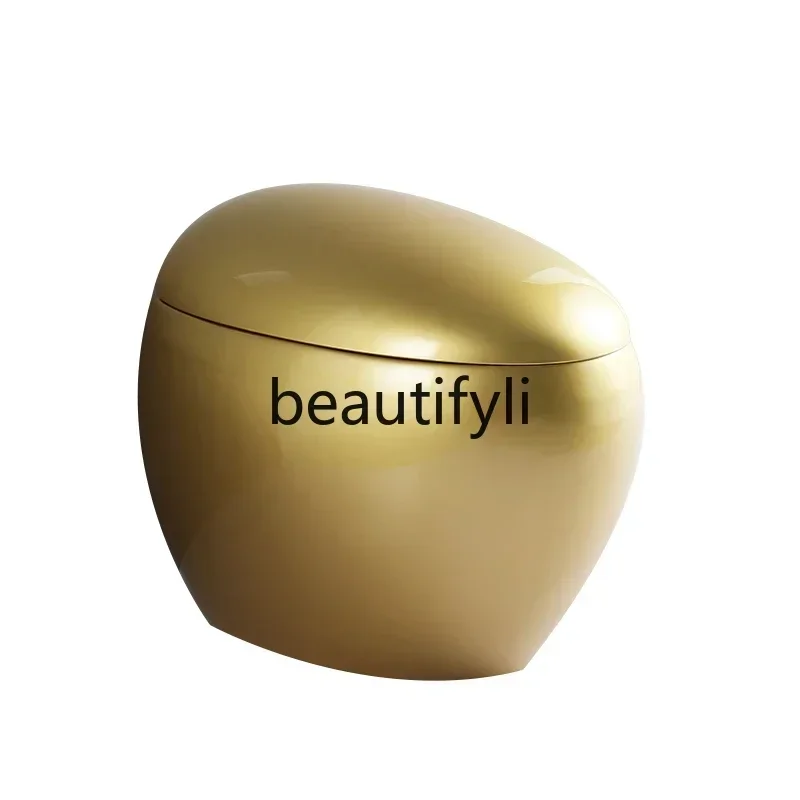 QQPersonalized and creative golden egg-shaped toilet, no water preure limit, deodorant, automatic smart toilet