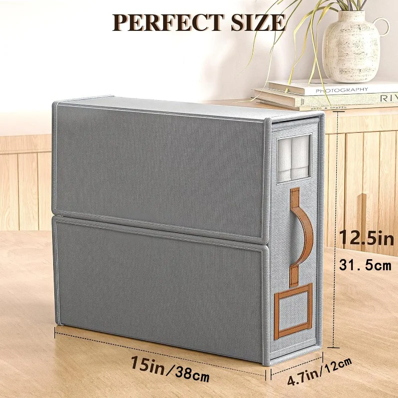 

Stackable Clothes Storage Box - Zippered Wardrobe Organizer with Drawers, Space Saving Shelves for Closet Organization