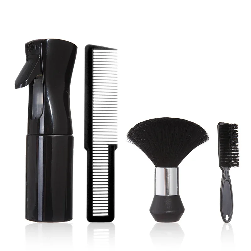 4 stücke Professionelle Barbershop Werkzeuge Spray Flasche Kamm Nylon Borsten Bart Pinsel Haar Reinigung Pinsel Salon Styling Zubehör
