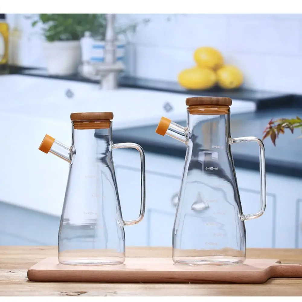 Durable Food-grade Oil Dispenser Bottle Leak-Proof 900/1000ML Glass Oil Pot Large Capacity Oil Storage Container Household