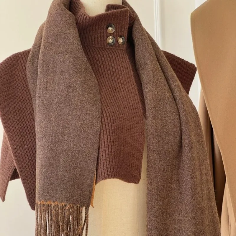 2026 Autumn/Winter New Coat Companion Double sided Solid Color Scarf for Women, Warm Shawl, Scarf, Urban Commuter Versatile