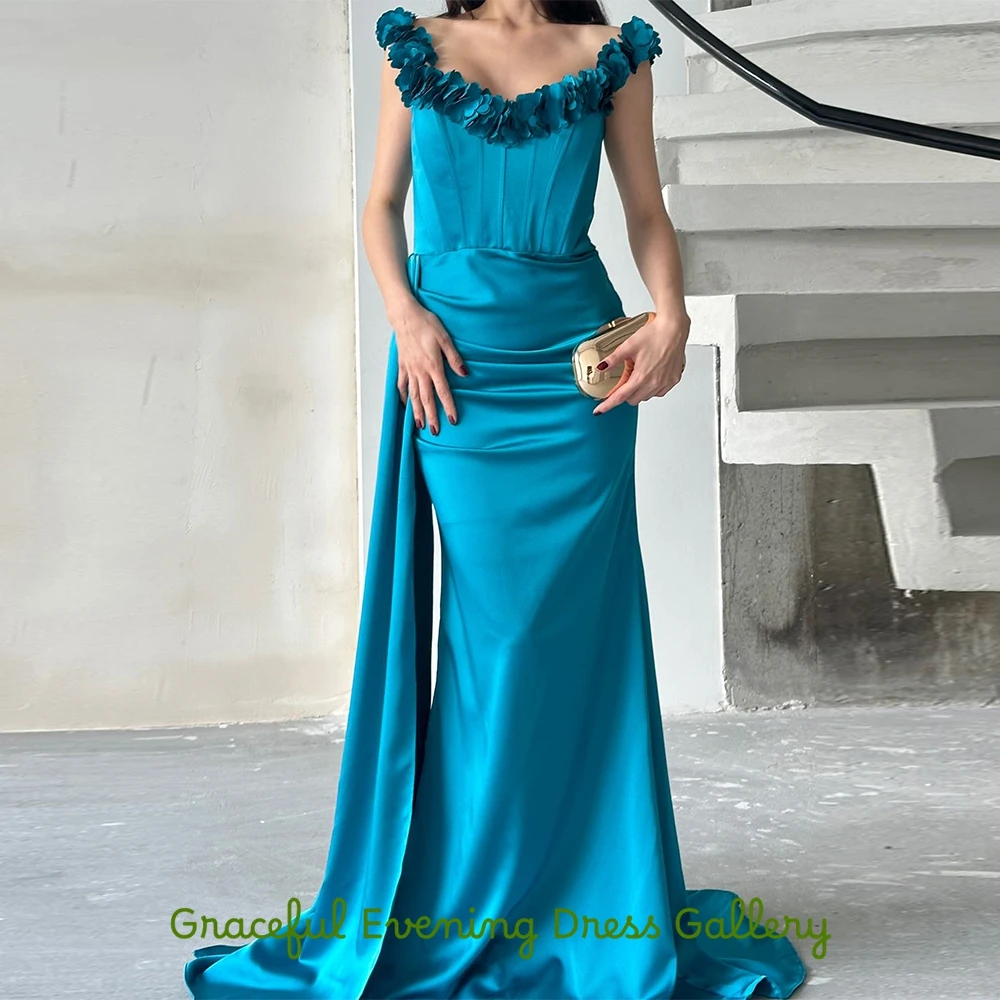 فستان سهرة كلاسيكي بحورية البحر من الساتان مخصص، فساتين بسيطة لحفلات العودة للوطن، بأربطة من الخلف، فساتين مناسبة خاصة