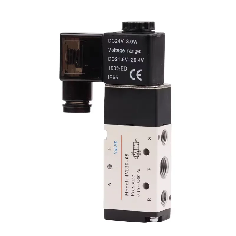 l Pneumatic 5/2 Way Solenoid Valve 4V110-06 4V210-08 4V310-10 4V410-15 12V 24V 110V 220V Direction Control Valve