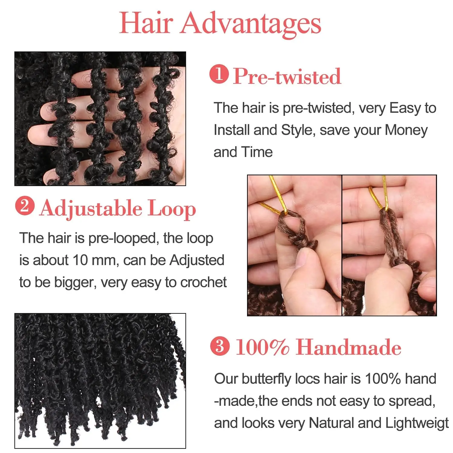 Vlinder Locs Gehaakt Haar 1/6 Packs Distressed Locs Crcoeht Vlechten Haar Natuurlijk Zwart Pre doorgelust Synthetische Rommelige Godin