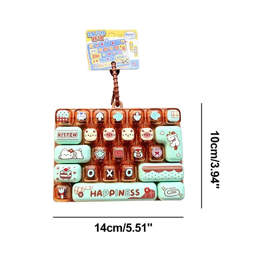 26 Gitter Spielzeug-Clicker-Schlüsselanhänger, Stressabbau-Tastatur-Schlüsselanhänger, Dekompressions-Fidget-Spielzeug, Rucksack-Anhänger, Charms, Geschenk – Detail 25