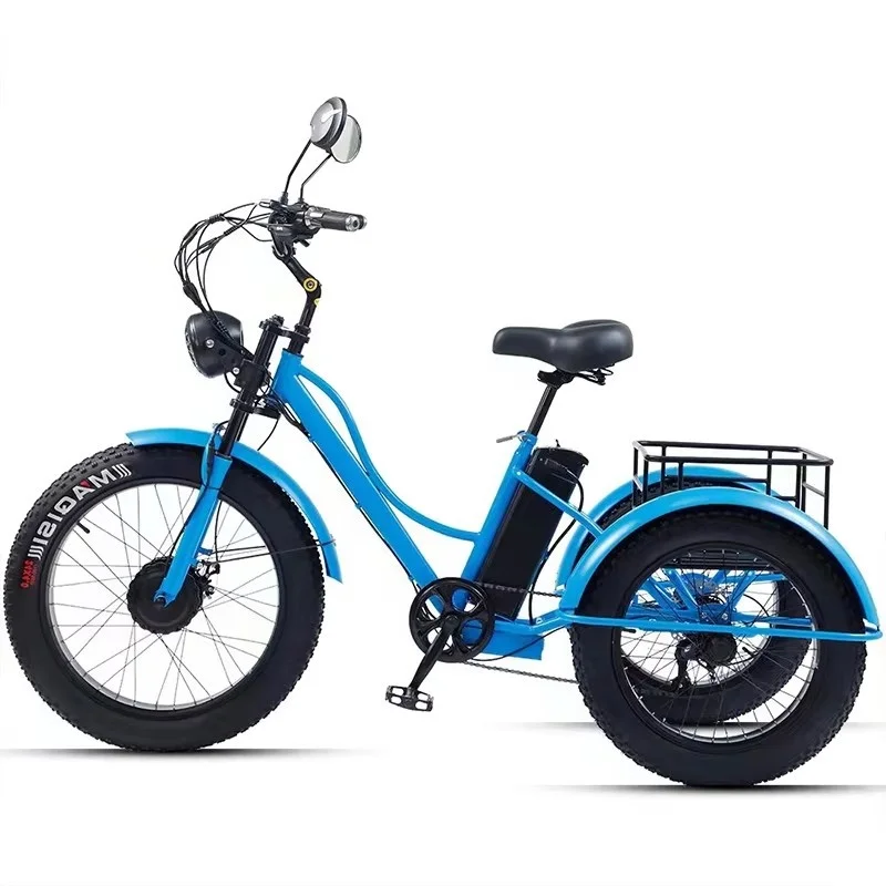 

Powerful Adult Electric Bicycle For Man Fat Tire 750W All Terrain Electric Tricycles 3 Wheel Electric Cargo Bike Snow Mountain