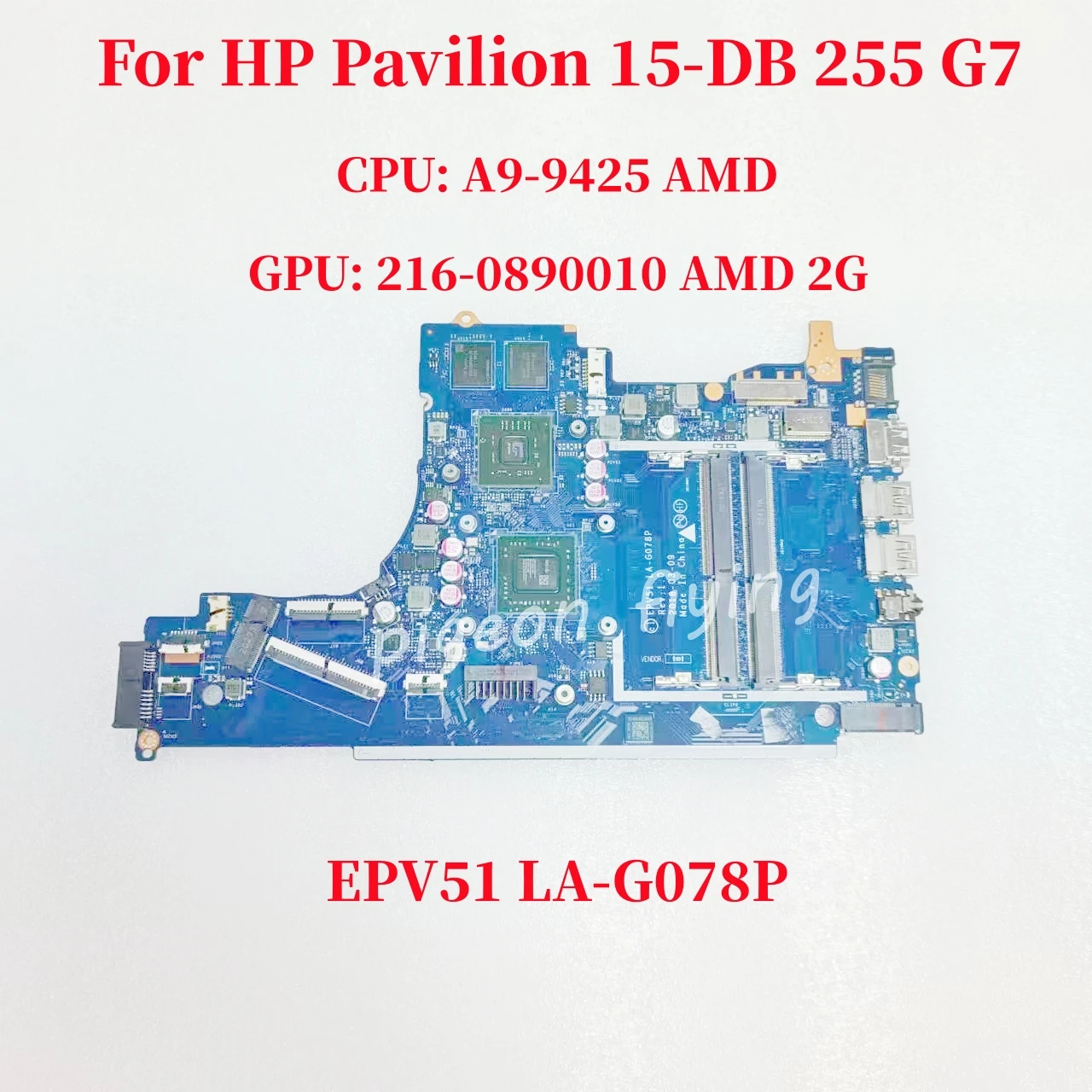 

Материнская плата EPV51 для ноутбука HP Pavilion 15-DB 15T-DB 255 G7, центральный процессор: Φ GPU: 216-0890010 AMD 2G DDR4 100%, тест ОК