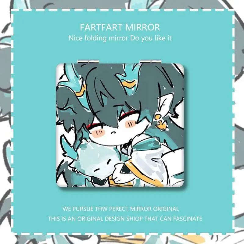 Anime Game Honkai: Star Rail Cosplay Dan Heng Imbibitor Lunae Merch Kawaii Small Compact Pocket Cosmetic Mirror Double-sided