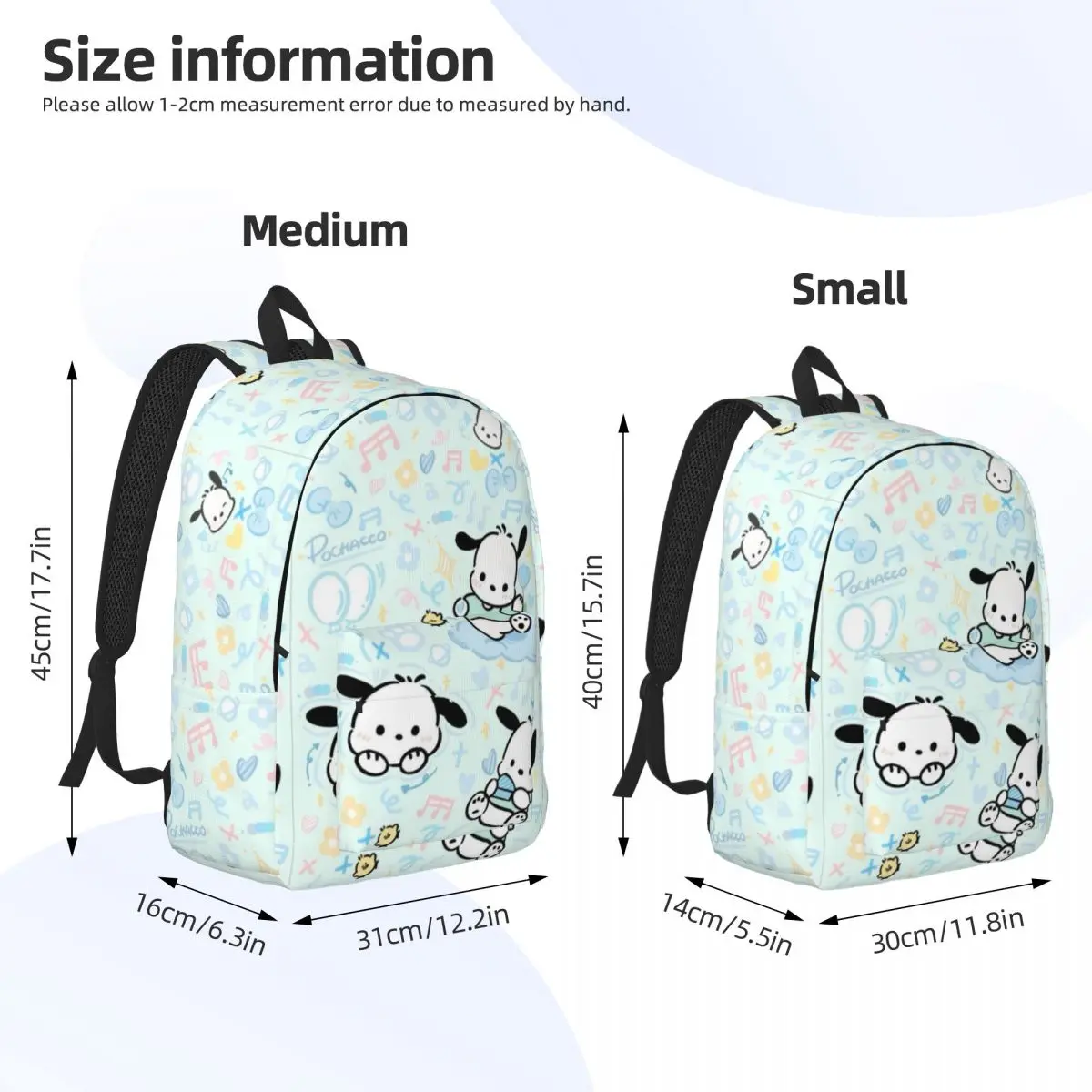 Pochacco Printed Lightweight Casual Schoolbag For School, Outdoor, Shopping, Office 15in 17in