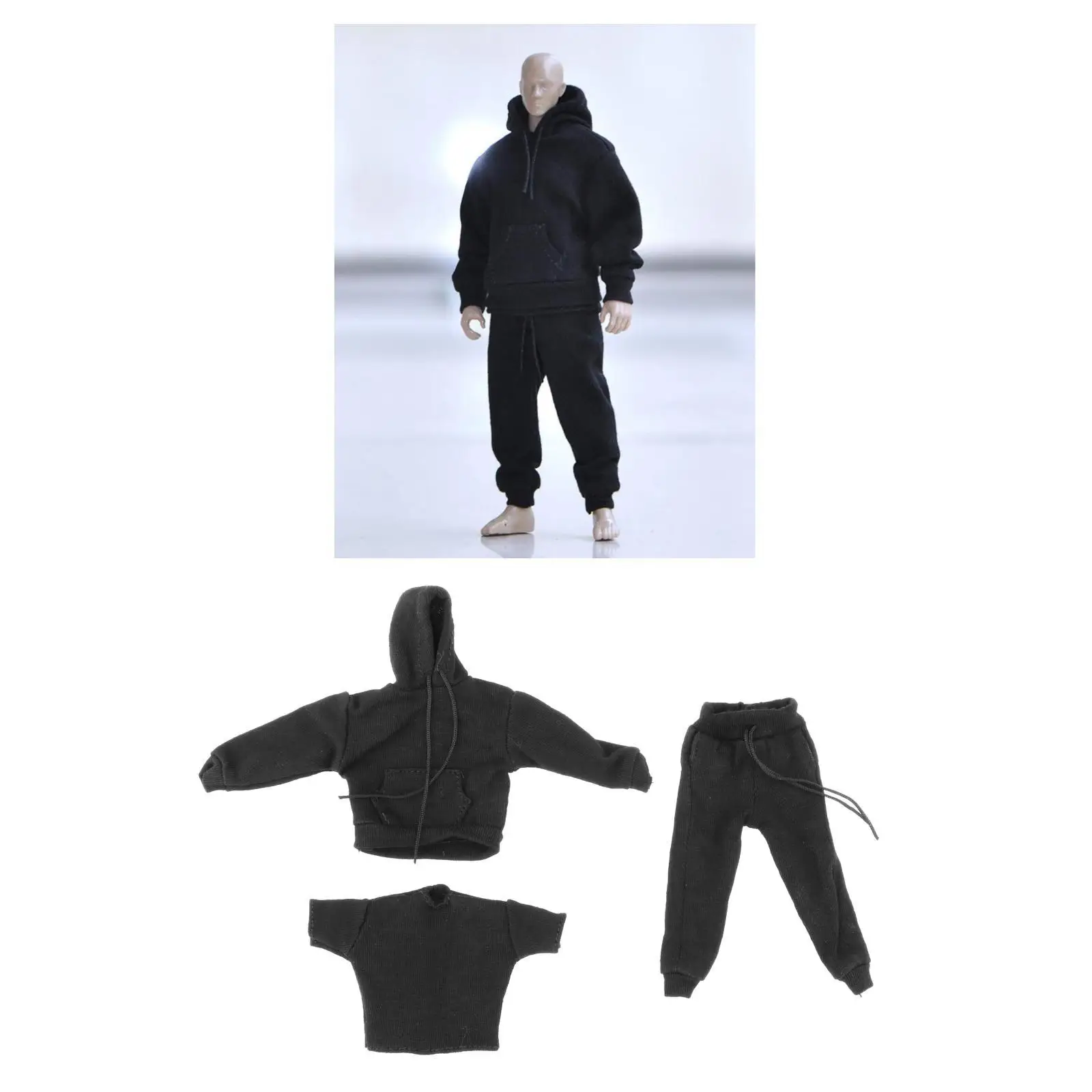 3x 1/6 Mans Sweatshirt Hosen Outfit für DID 2'' Actionfigur Kleidung