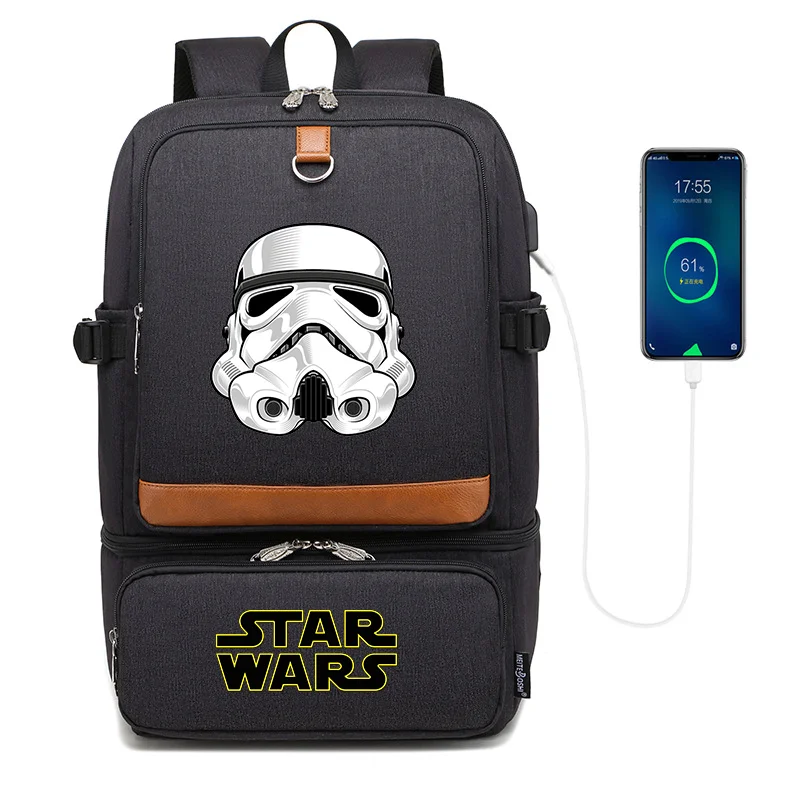 Star Wars Backpacks Laptop Bags Insulated Compartment USB Port Waterproof Cooler Bag School Picnic Lunch Bag