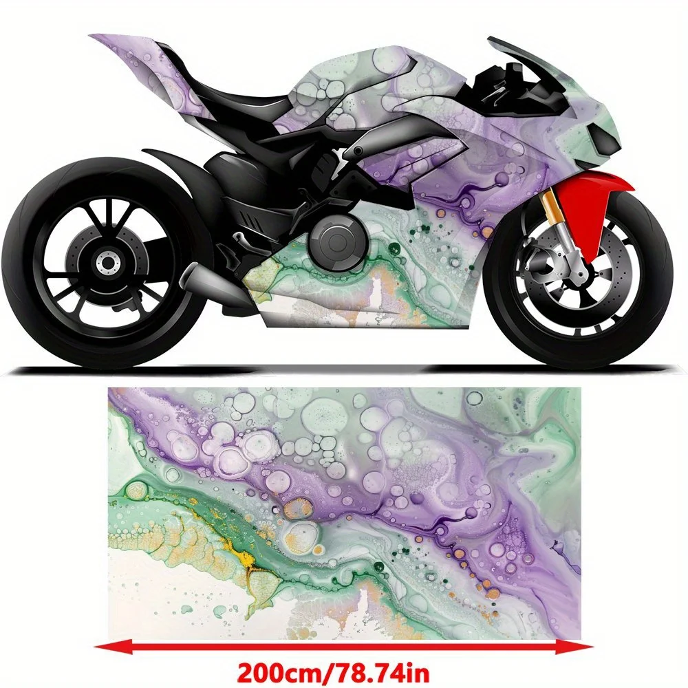 

Psychedelic Motorcycle Gradient Art, Motorcycle Vinyl Wrap, Waterproof Removable Decal Sticker, Universal Fit for Motorbikes, Du