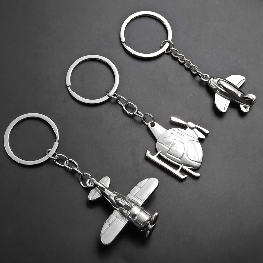 Air Plane Model Fighter Keychains Metal Cool Airplane Keyring Pendant Car Motorcycle Bag Key Chain Ring for Men Creative Gift - view 2