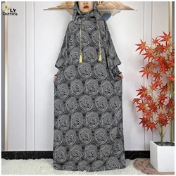 New Muslim High Quality Cotton Long Sleeves Loose Abaya Dubai Turkey Middle East Femme Robe Islam Women Ramadan Prayer Garment