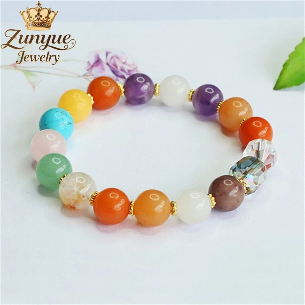 Natural Amethyst Multi-Treasure Golden Thread Jade Bracelet Luxury Quality Fashion Jewelry Exquisite Elegant Popular Charms Gift