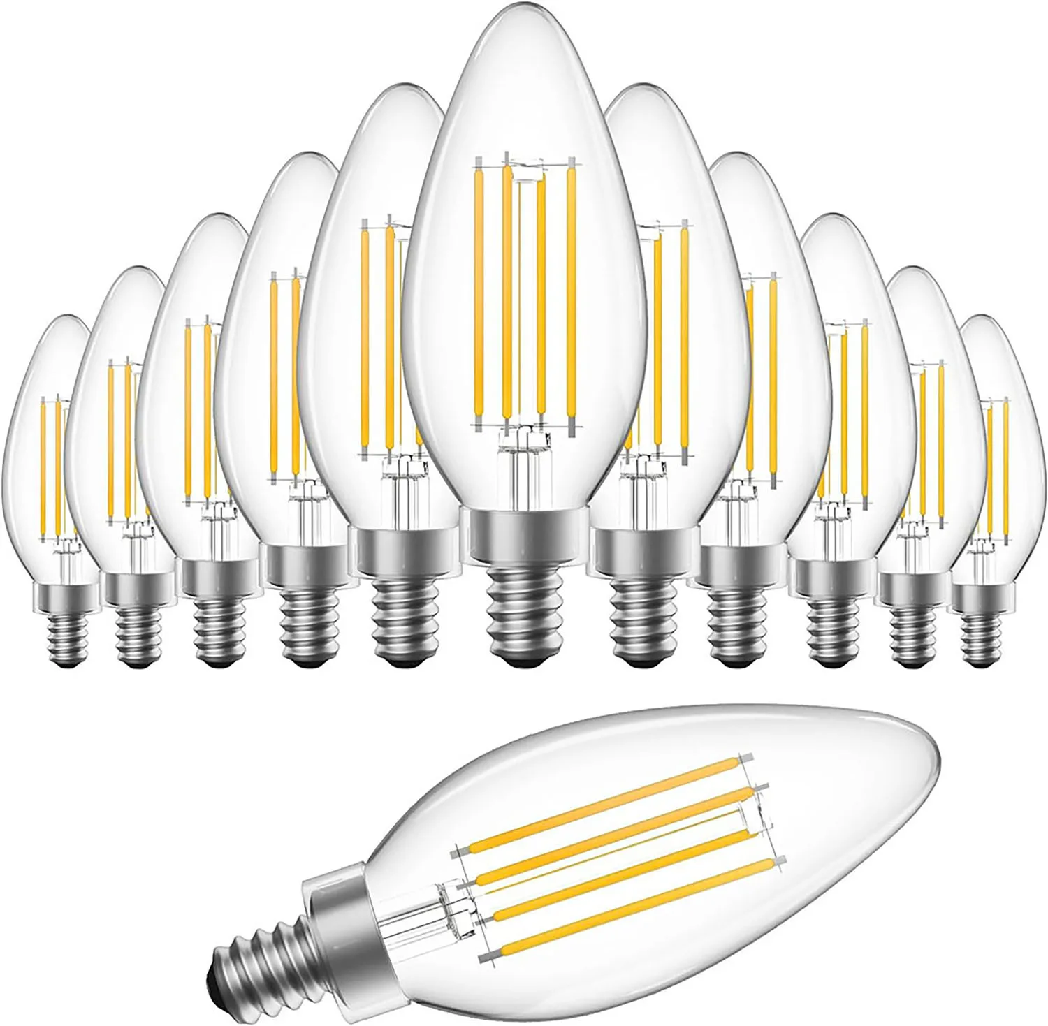 10pcs 6W 4W 2W E14 LED Bulb AC220/240V Filament Candle Light C35 Edison Glass Bulb Retro Antique Vintage Style Cold White Warm