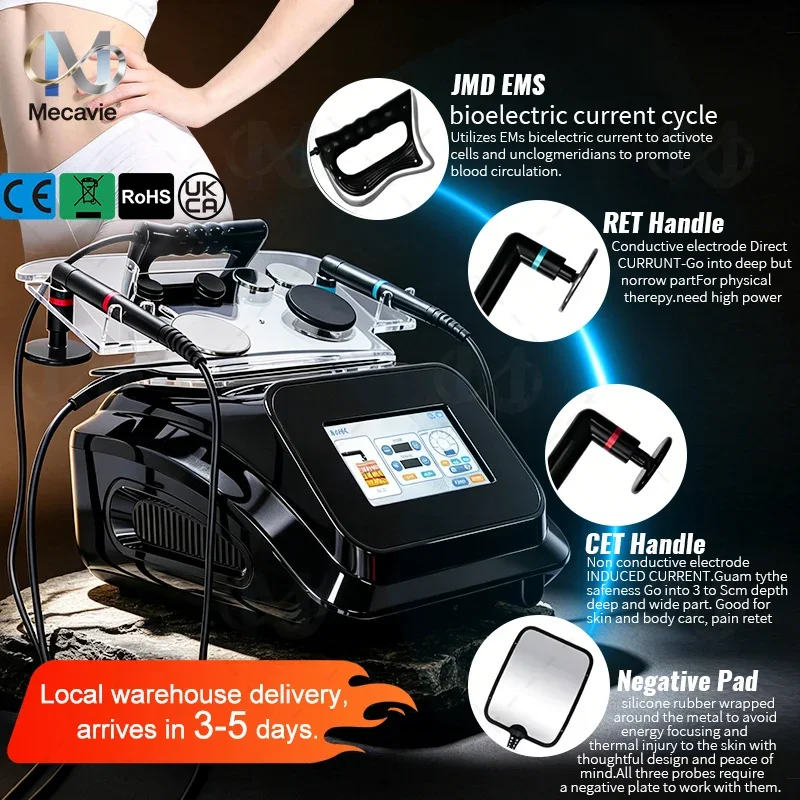 448KHz RF Thermo Beauty Machine 3in1 RET/CET/JMD EMS 500W Deep Heat Body Slimming Pain Relief & Facial Anti-Aging CE Certified