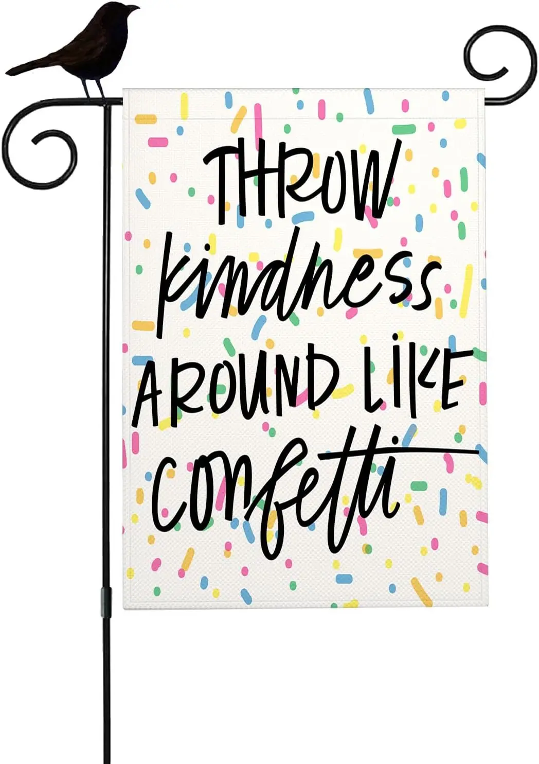 Mugod Throw Kindness Around Like Confetti Garden Flag 12.5x18 Inch Double Sided, Motivational Quote Word Yard Flag Burlap Ba WWP