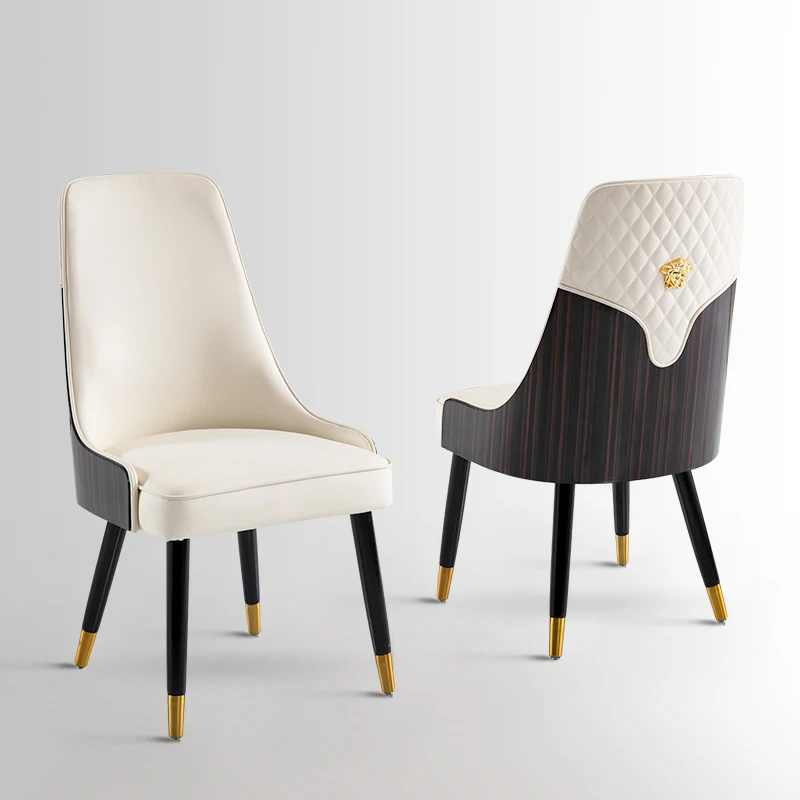 

Orange White Dining Chairs Taupe Upholstered Wood Luxury Dining Chair Modern Comfortable Sedie Sala Da Pranzo Furniture Home