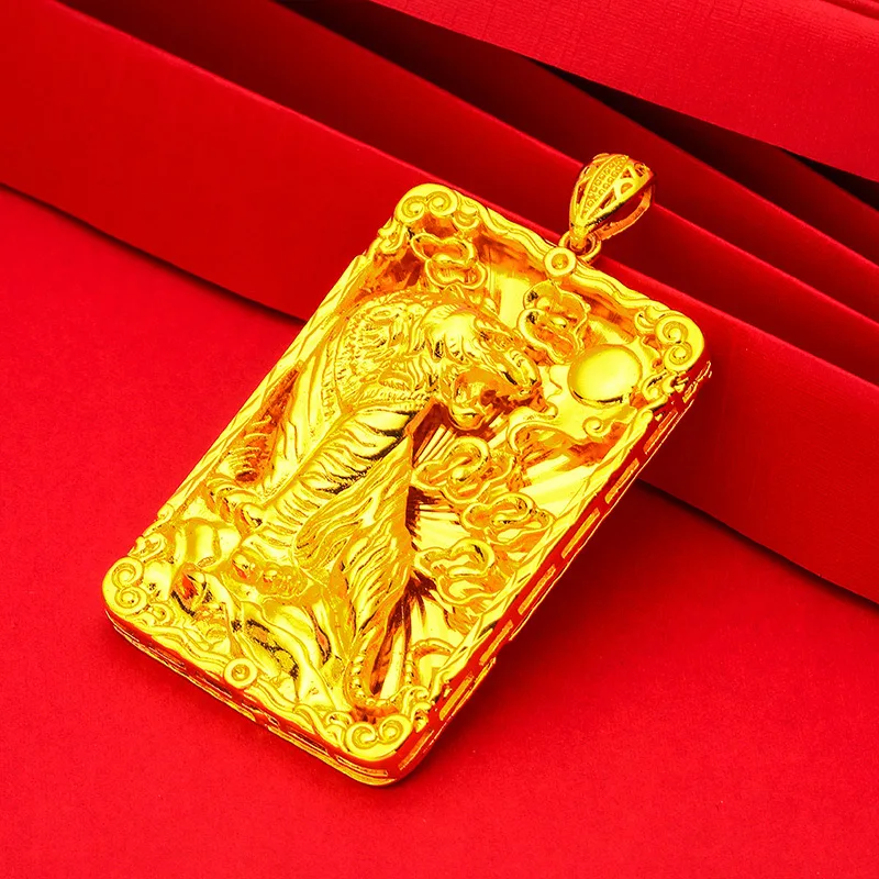 

Tiger Roar in the Pendant Men's Faion Jewelry 24K Gold Color Alloy Nelace Durable Color Fading Free Fre out Sle