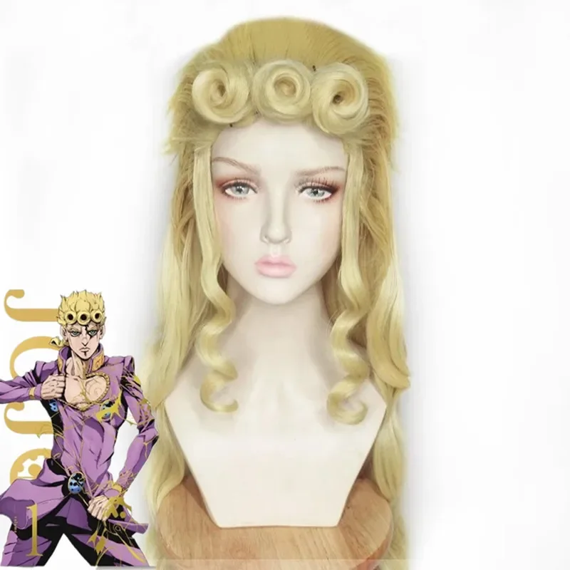 Jo-Jo's Bizarre Adventure Day Giovanna Genderbend Cosplay Wig Cosplay Wigs Aqua Cosplay Headwear Role Play Hair