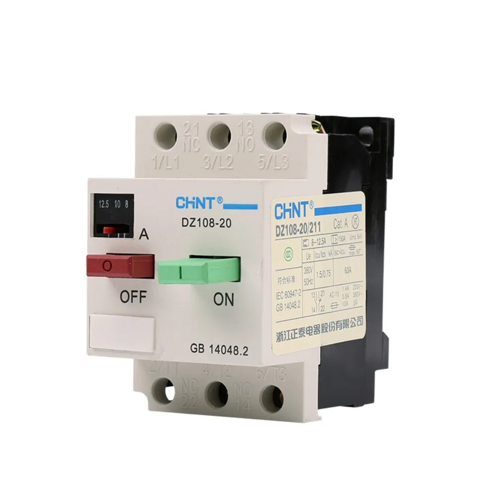 CHINT DZ108 Motor Protector Plastic Shell Motor Short Circuit Breaker Switch Air Open Overload Protection