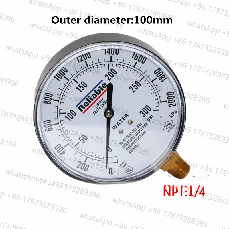 

Reliable Fire pressure gauge 35-W1005P-02L-XUL 300PSI/2000KPA