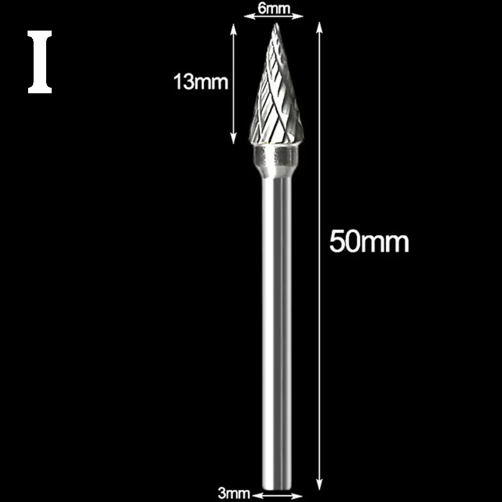 1x Tungsten Steel Solid Carbide Burrs 3x6mm Tungsten Carbide Burrs Rotary Drill Die Grinder Carving Bit Double Cut Accessories