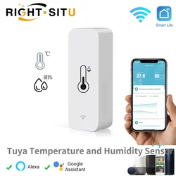 Inteligentny czujnik temperatury i wilgotności Tuya WiFi zasilany baterią ZigBee inteligentny dom bezpieczeństwa działa z Alexa Google Home