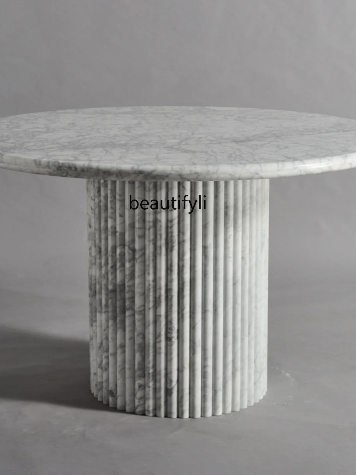 Natural Marble Dining-Table Villa Hotel Restaurant Dining Table Designer Light Luxury Calala White Round Table