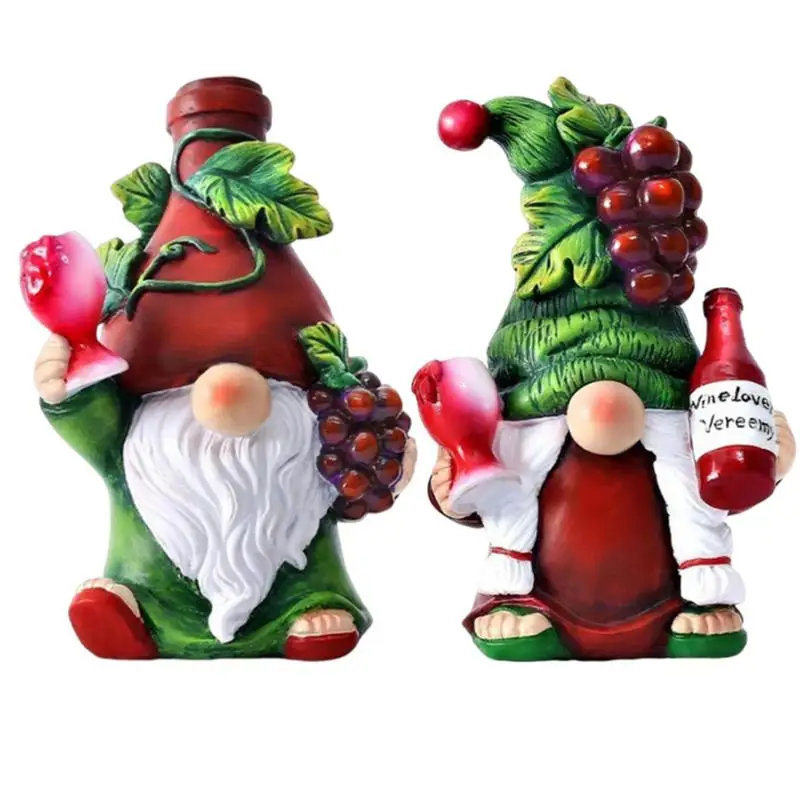 

Red Wine Gnome Figurines Funny Dwarf Sculpture Decor Vivid Details Gnome Figurine Decoration For Mantel Kitchen Shelf Bar Tiered