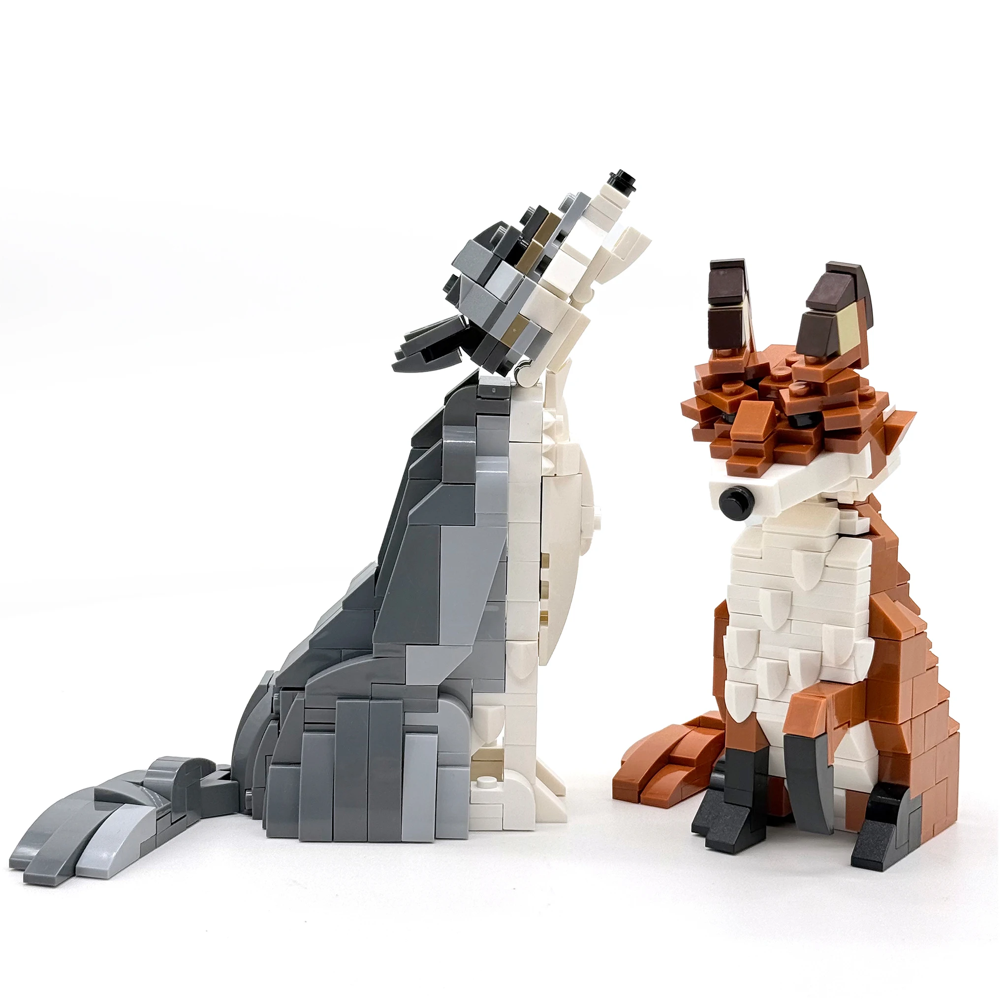 MOC Fox and Wolf Building Block  Animal Series Red Fox Big Bad Wolf Brick Forest Animal Scene Action Figure Toy Christmas Gift view 2